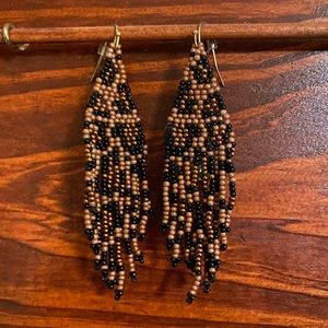 Beaded leopard earrings